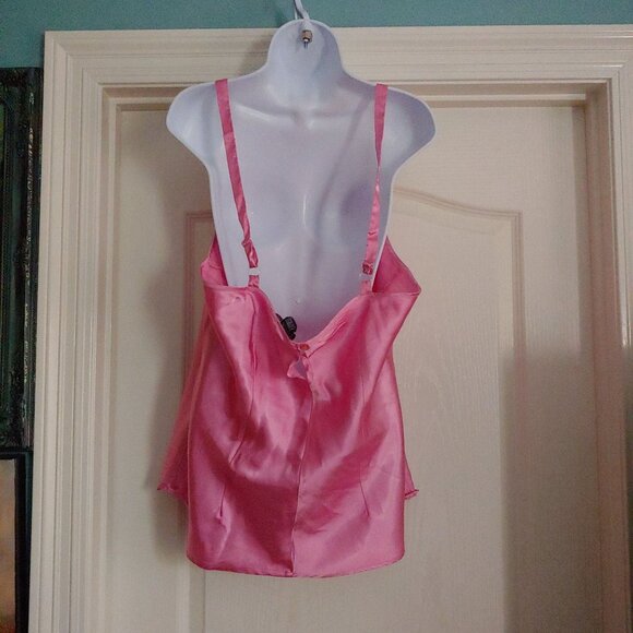 Cotton Express Pink Y2K Babydoll Cami Top 100% Silk 3X Floral Fairy - Picture 8 of 10
